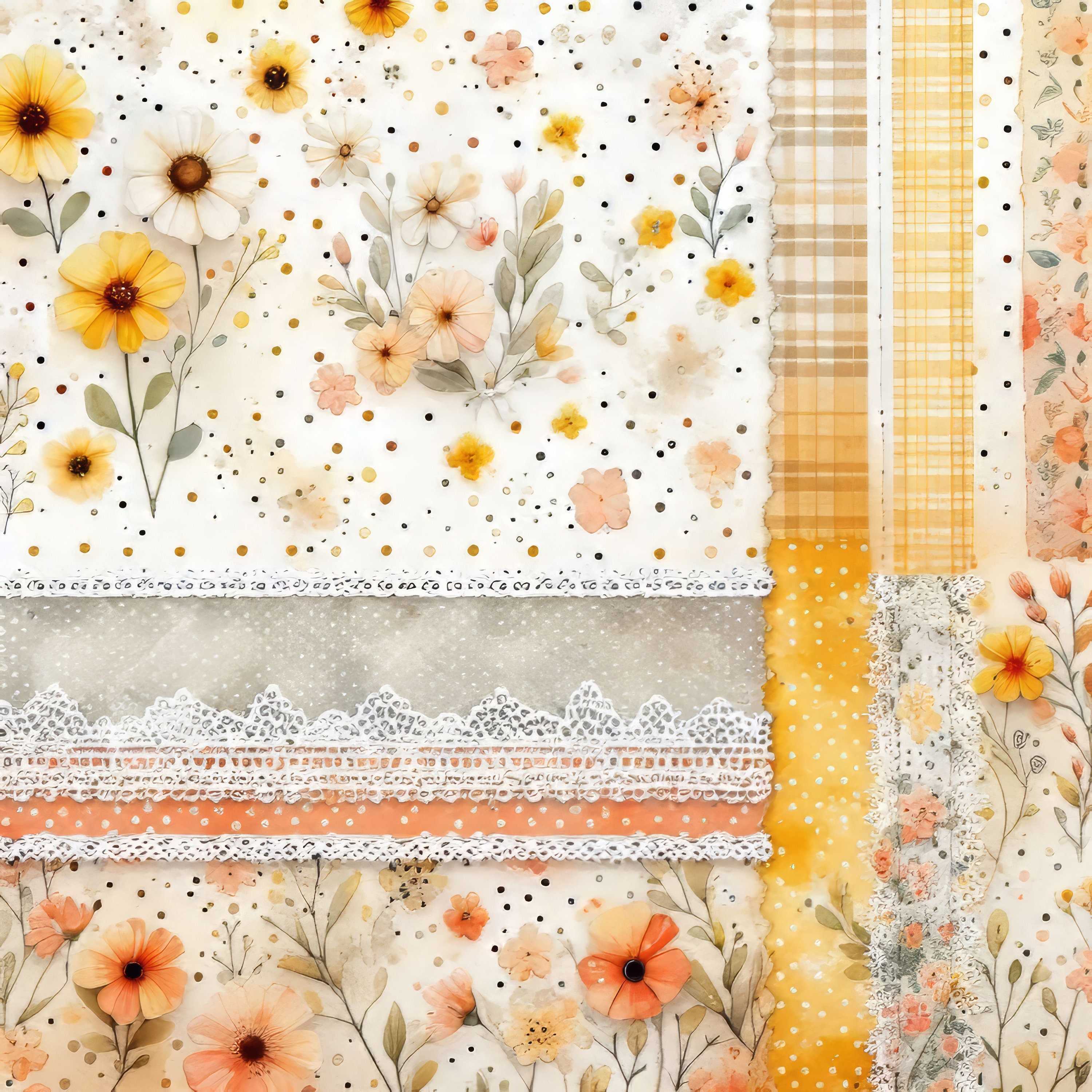 Yellow Calico Paper Clip Art Bundle 10 High Res Watercolor Jpgs for ...