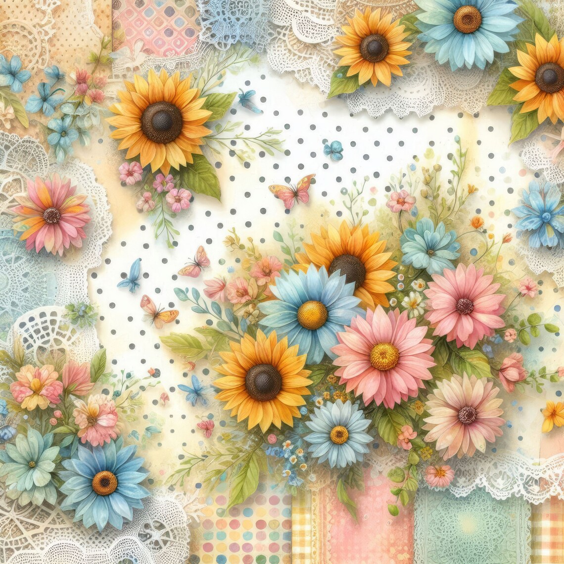 Summer Calico Paper: Clip Art 10 High Res Watercolor Jpgs Junk ...