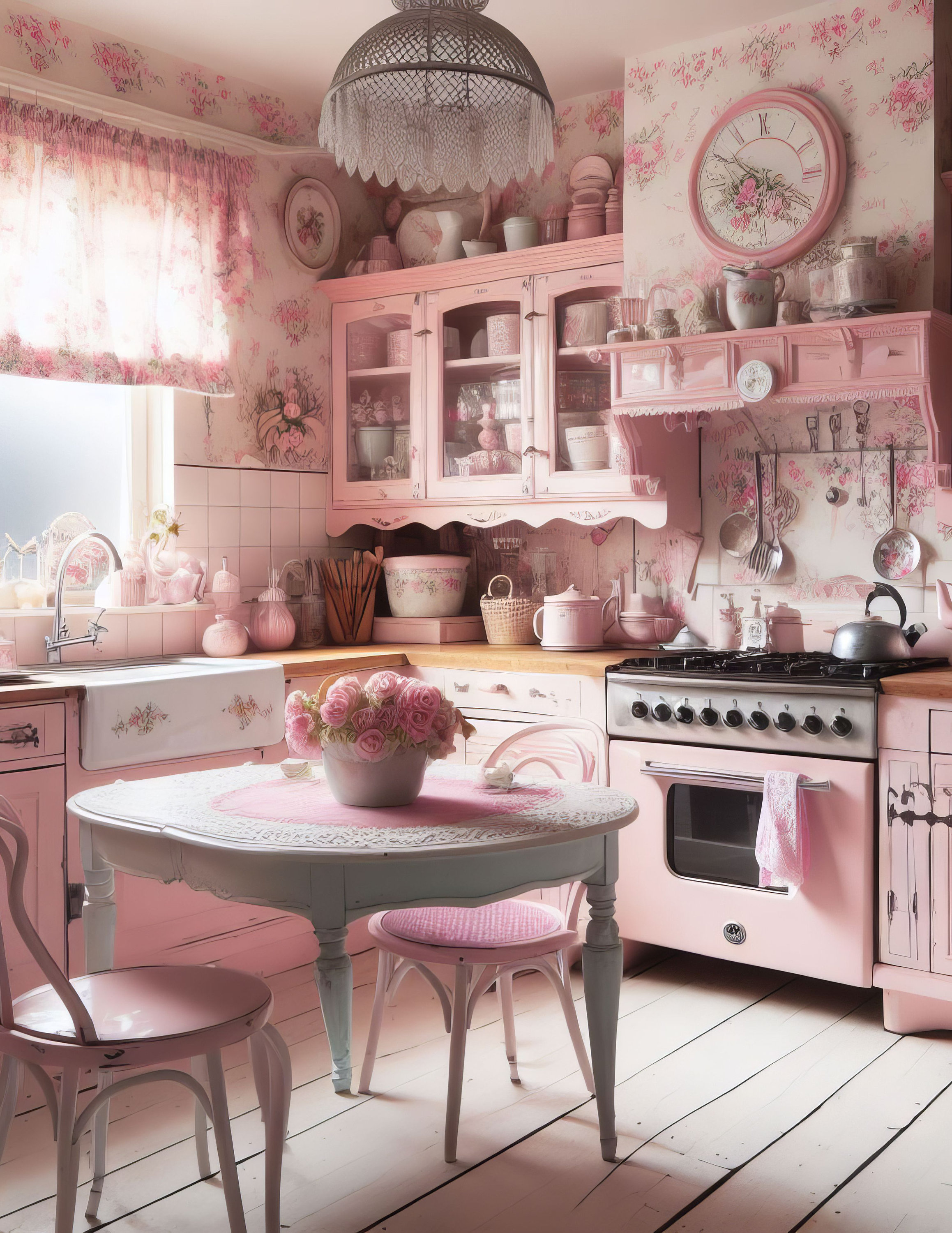 Pink Kitchen Decor Etsy