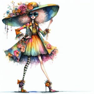 10 fichiers JPG aquarelles haute résolution originaux pour la journalisation indésirable, le scrapbooking, la fabrication de cartes, le kit de téléchargement numérique, fantastique, fantaisiste