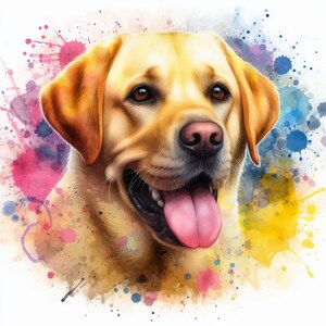 Yellow Lab Clip Art 10 High Res Watercolor Jpgs for Junk Journaling ...