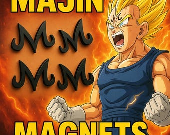 Majin Vegeta Magnet – Dragon Ball Z Inspired 3D Printed Anime Fridge Magnet – Majin Symbol Collectible Gift for Anime Fans