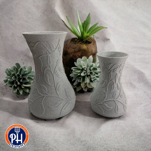 Vase with embossed vine print!