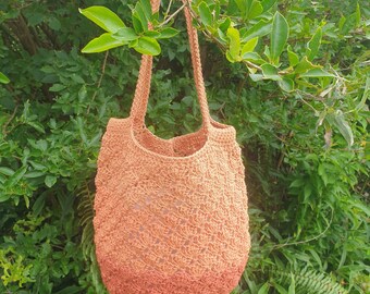 Crocheted market bag, tote, shoulder bag. Earthy colours, Shopping, beach, travel,  summer, large capacity,