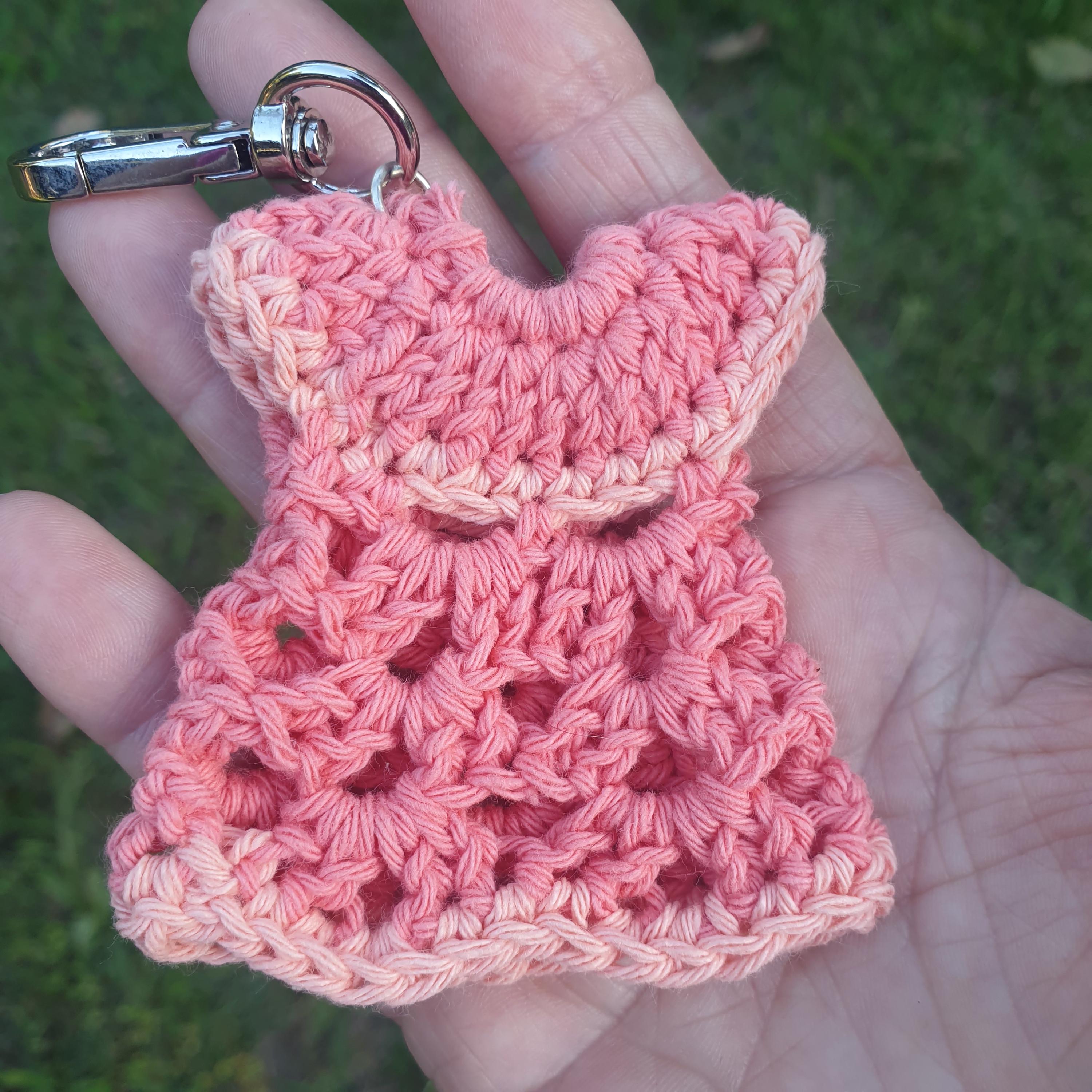 crochet mini dress keychain PATTERN: Crochet Dress Keychain PATTERN, Amigurumi Key Accessories PATTERN