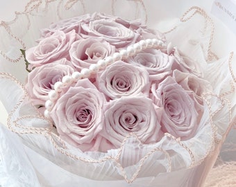 Rosa Luxus-Hochzeitsstrauß Babyrosa Rosen, Diamanten und Kristalle, Brautblumen Blumenbrautboutiquen Glitzerrosen Muttertag