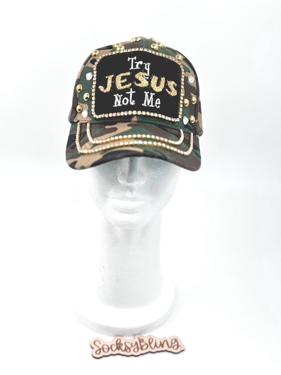 Handmade “Blessed” Custom Trucker Hat Faith-Inspired Camo Distressed Cap Custom Christian Trucker Hat Camo Hunting Gear John 316  main image 4