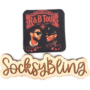 R and B Tour Printed Iron On Patch | Faux Leather Patch| Handmade  Concert Patch