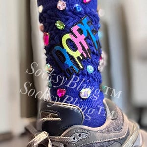 Dope Blinged-Out Socks|Rhinestone Junk Socks with Charms – Bling Statement Socks for Women | Colorful Streetwear Style