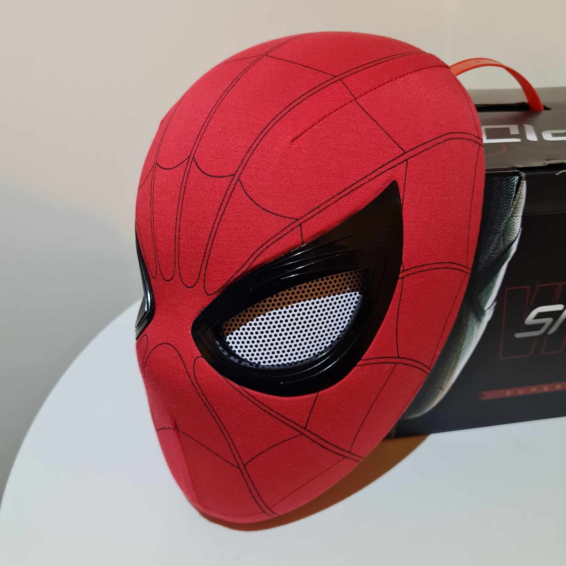 Spiderman Mask Blinking Eyes Moving Mask Helmet Ring Control Cosplay