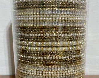 Gold & Silver Bangle Set: Indian Bollywood Style Bangles