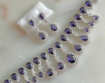 American Diamond Necklace and Earrings Set
