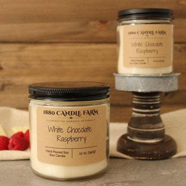 White Chocolate Raspberry| Handmade Soy Wax Candle 8 oz Candle| 12 oz candle| Dessert Scent| Mothers Day Gift