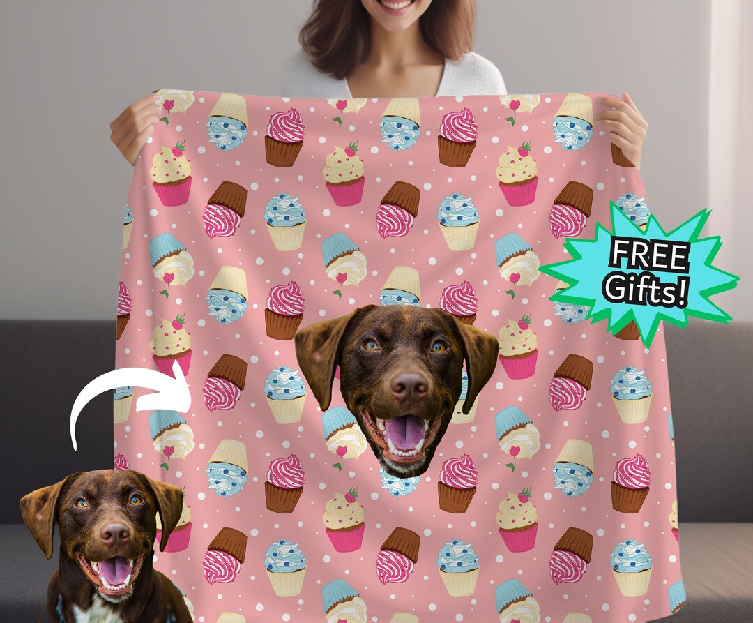 Custom Pet Photo Blanket Personalized Pet Lover Dog and Cat Portrait ...