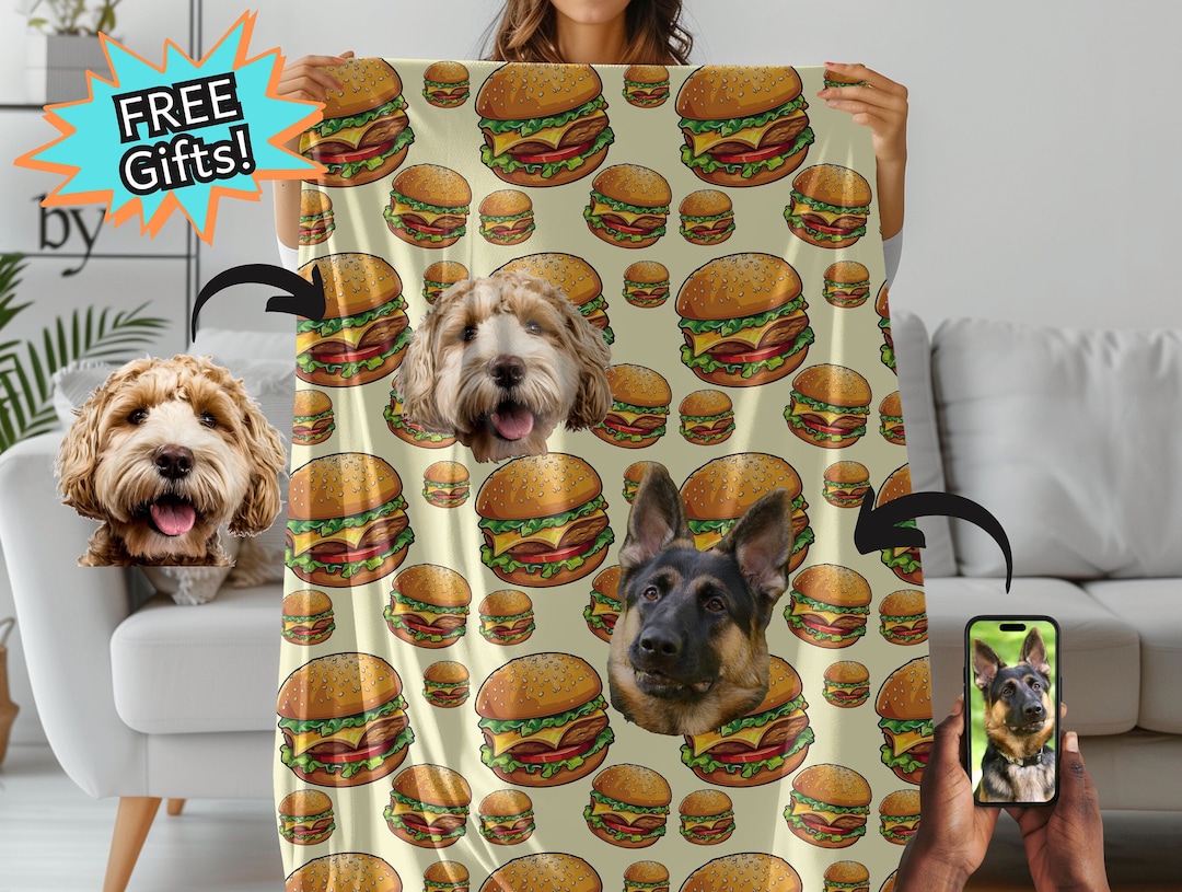Custom Pet Photo Blanket Pet Lover Personalized Dog Portrait