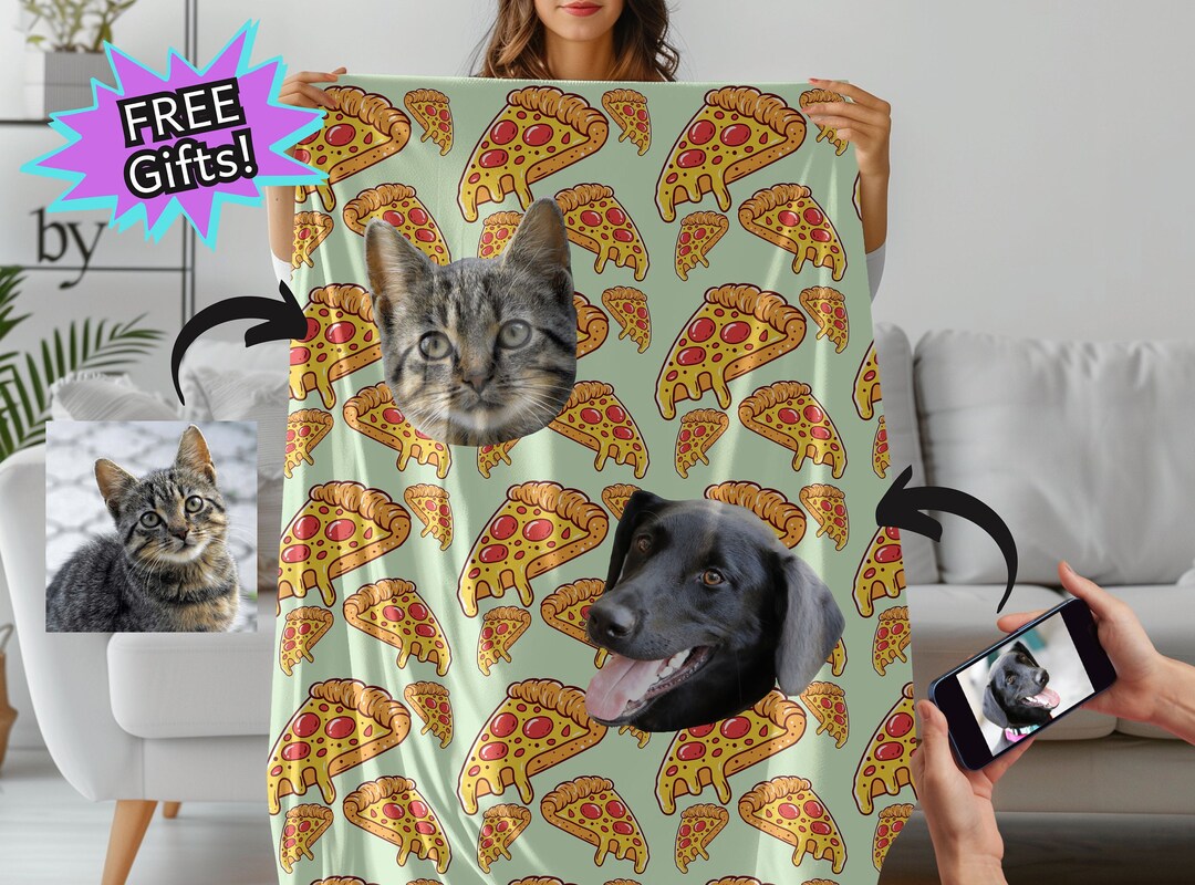 Custom Pet Photo Blanket Personalized Dog Cat Portrait Pet Lover