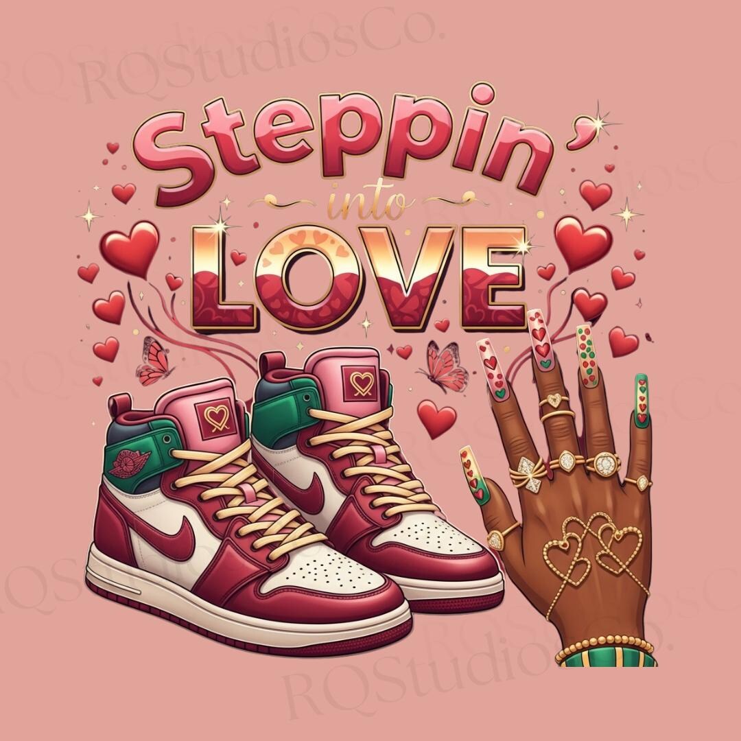 Black Valentine Sneaker PNG Steppin’ Into Love Digital Art African