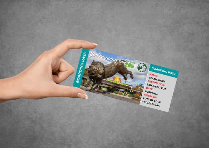 Editable San Diego Zoo Tickets Templates, Printable San Diego Zoo Gift ...