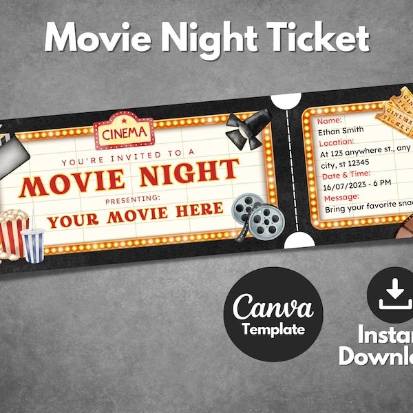 Movie Ticket Invite - Etsy