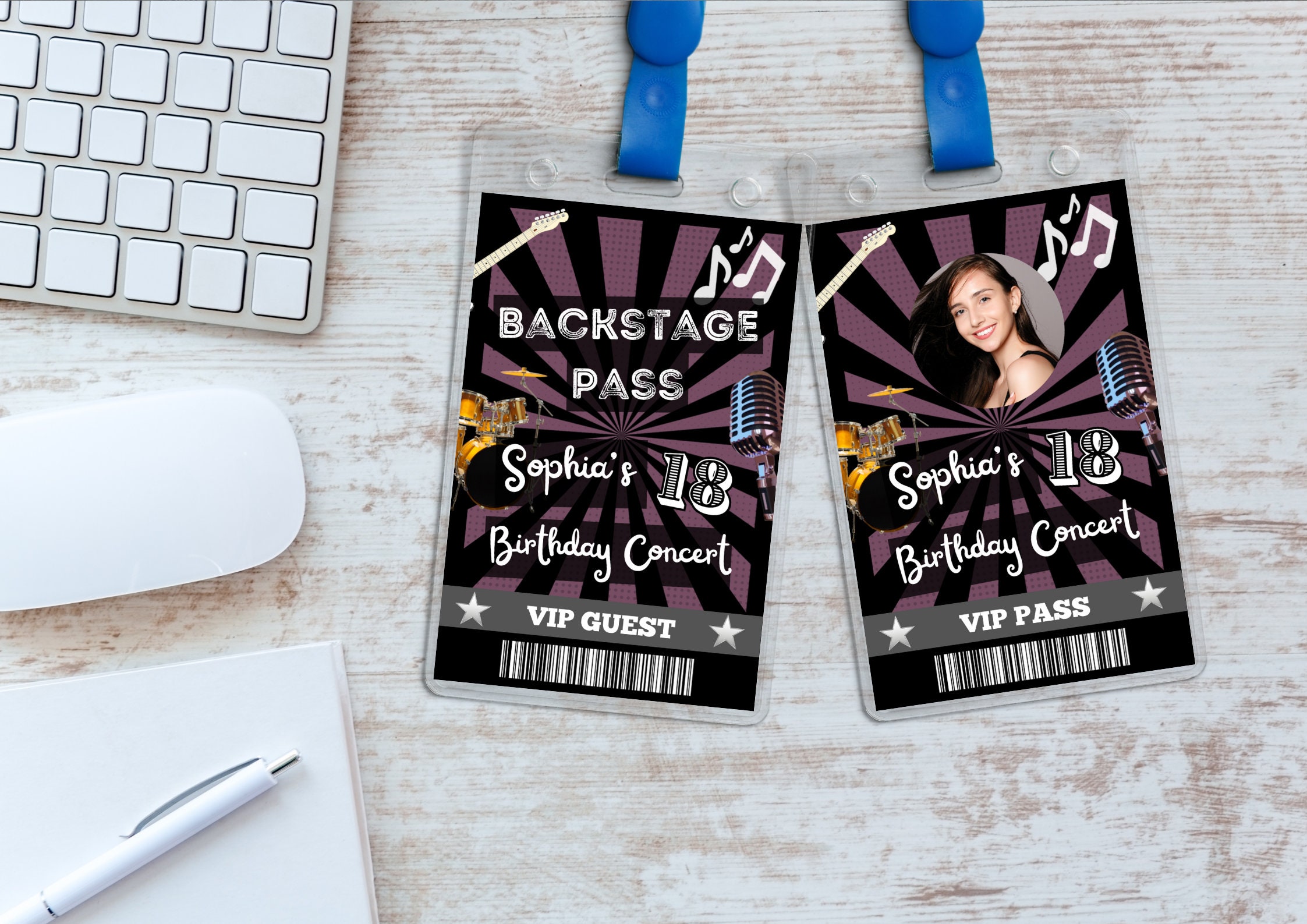 Editable Concert VIP Pass Invitation, Birthday Party (canva Template ...