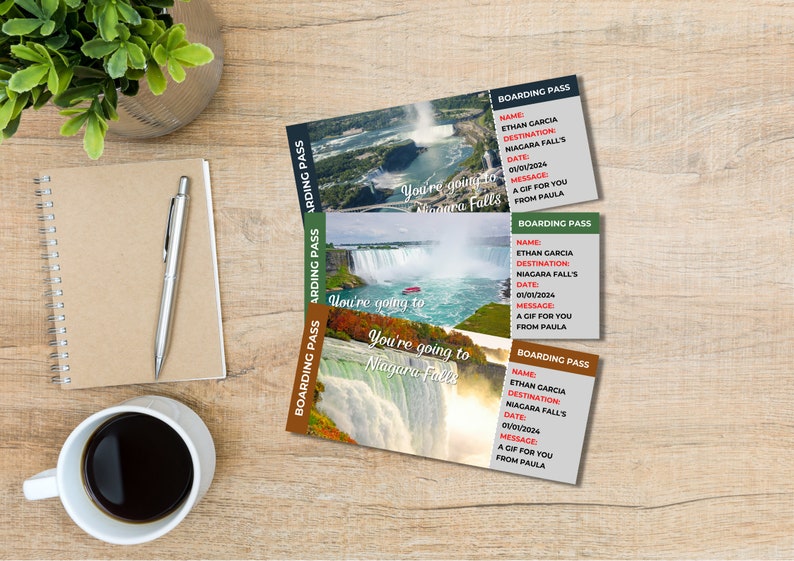 Editable Niagara Falls Surprise Ticket Template, Printable Niagara ...