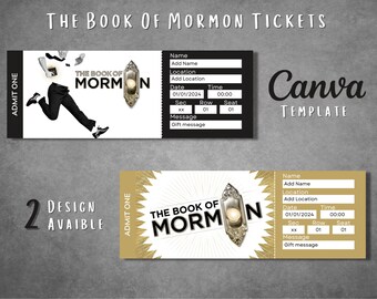 Editable The Book of Mormon Ticket Template (Digital Download)