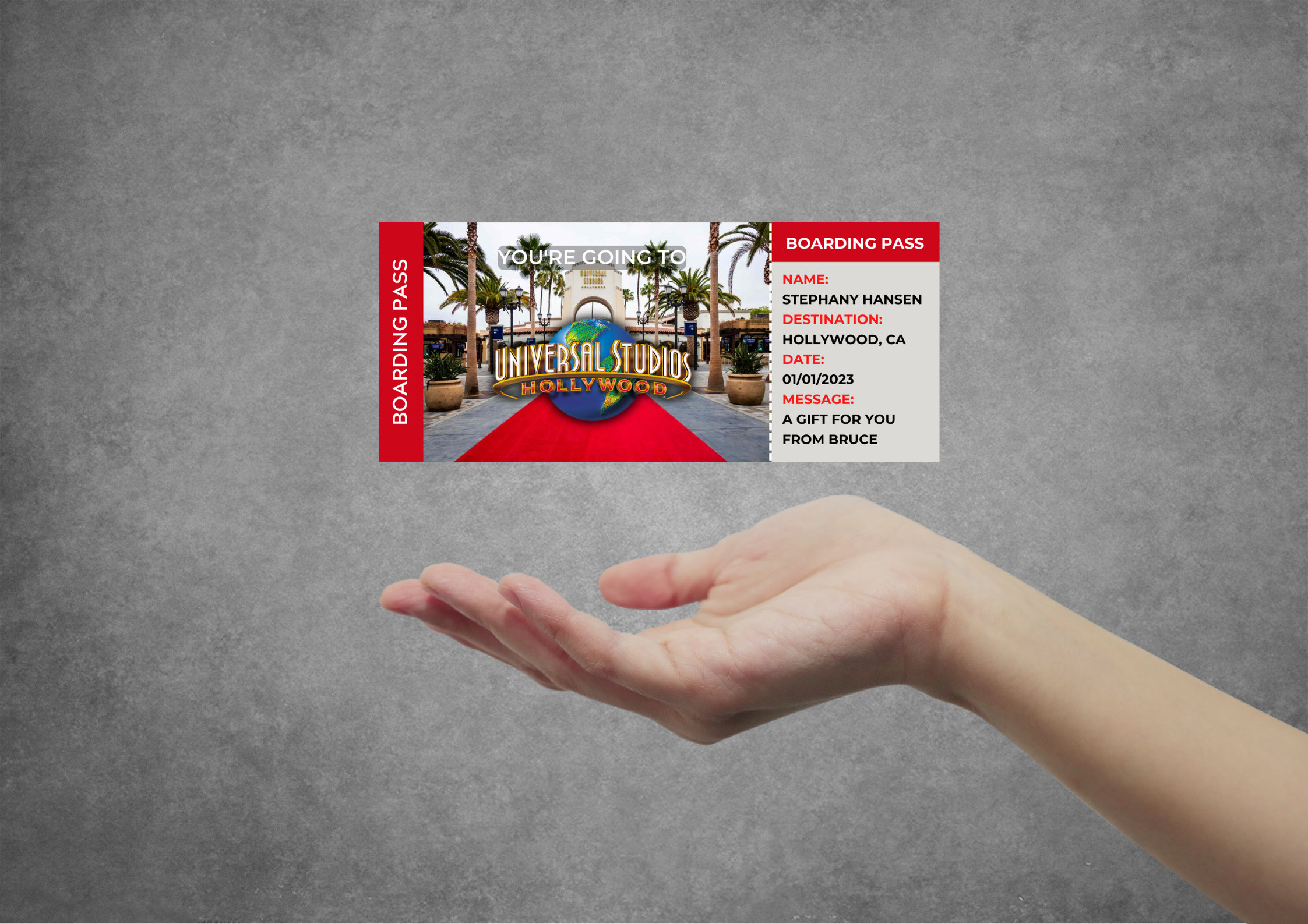 Editable Universal Studios Surprise Ticket Template, Printable