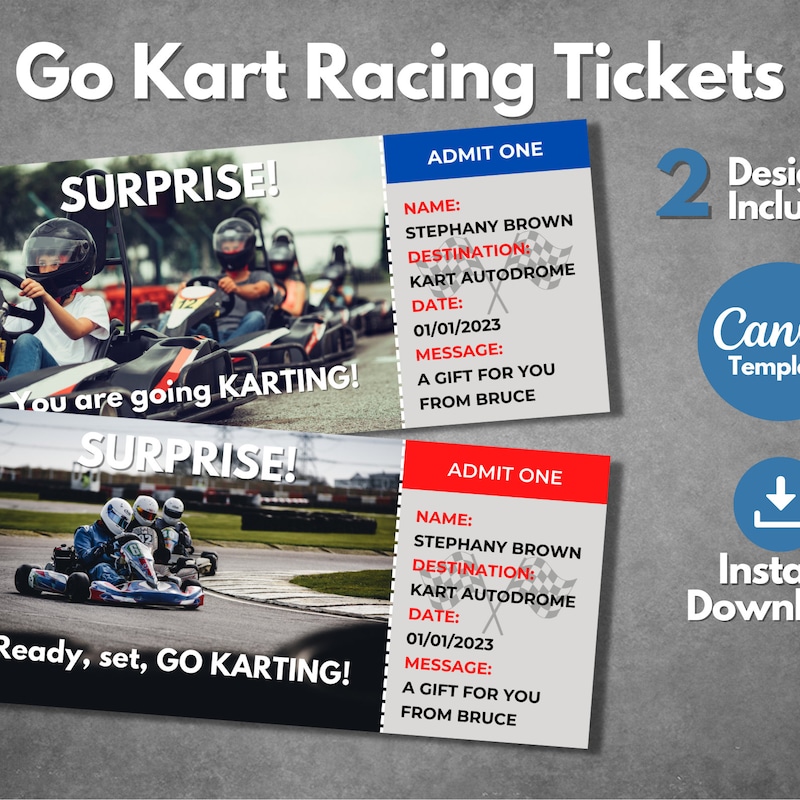 Gutschein kart fahren vorlage - Etsy.de