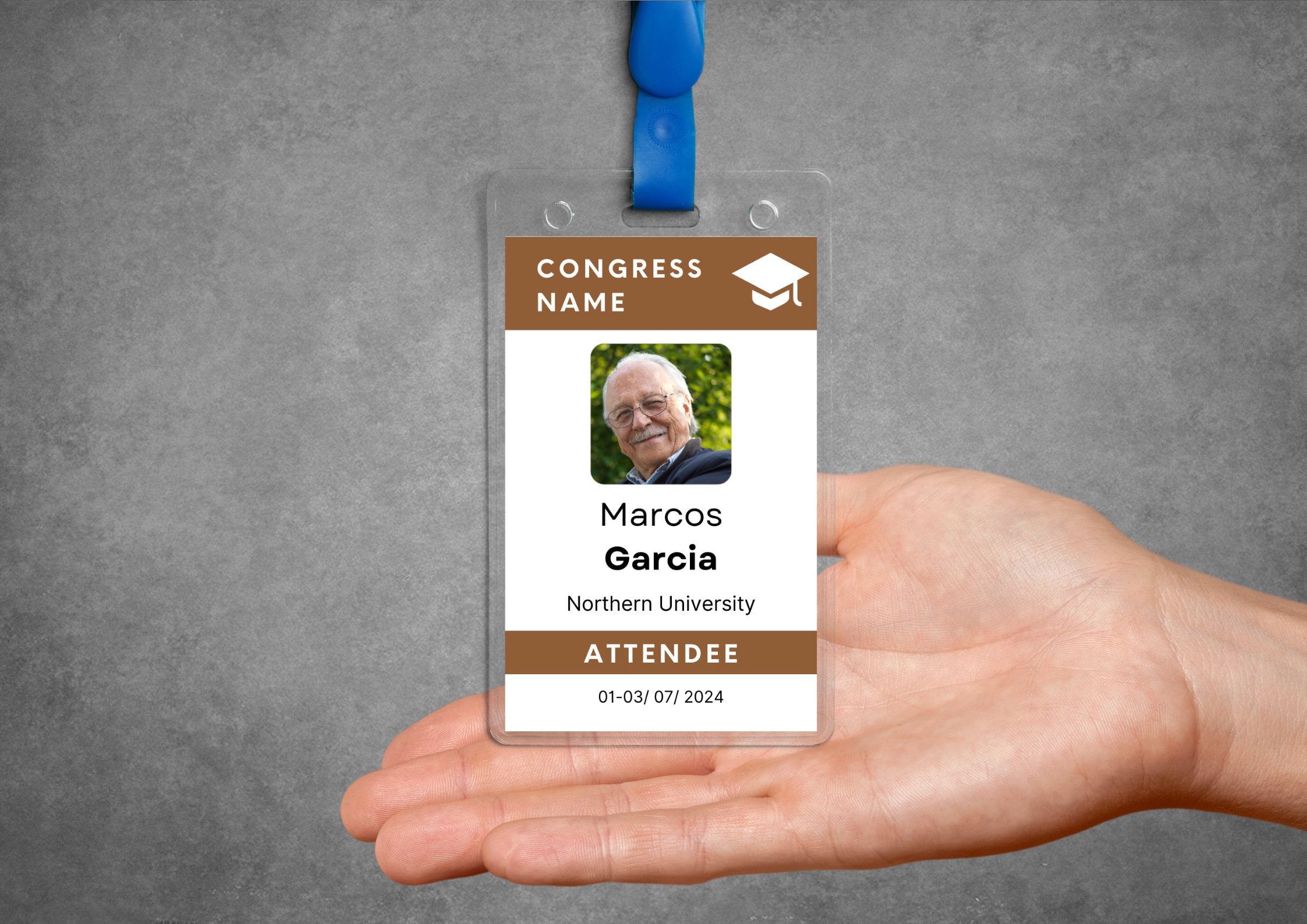 Editable ID Badge Template, Custom ID Card Template, Printable ID Badge ...