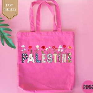 Free Gaza Palestine Tote Bag, Free Palestine Tote Bag, Flower Palestine Tote Bag, Stand With Palestine Tote Bag, Palestine Flag Tote Bag