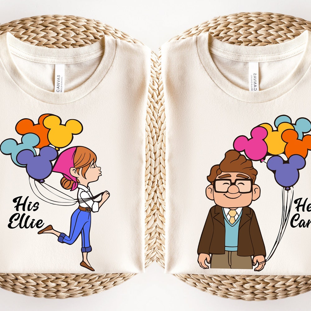 His Carl Her Ellie His Carl Her Ellie Shirts, Carl And Ellie Shirts, Up Couple Tshirt, Disney Couple Gift Shirt, Disney Honeymoon Tee, His And Hers, Mr And Mrs Disneyland Shirt