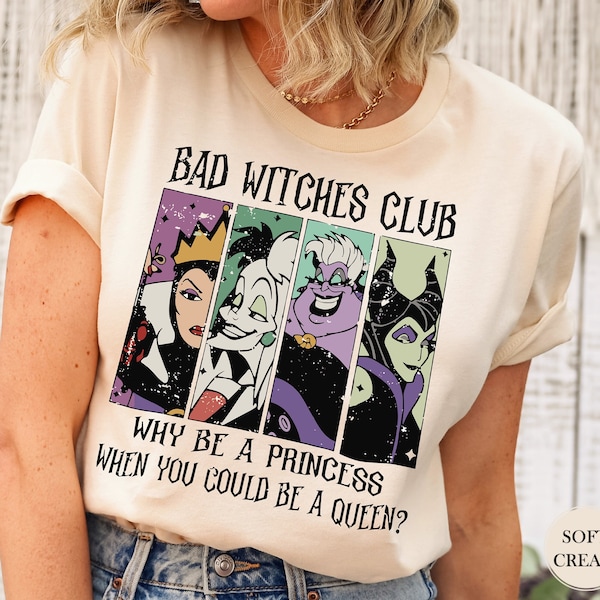 Bad Witches Club Shirt, Funny Witch Club Shirt, Cool Bad Witch T-Shirt, Bad Girl Shirt, Proud Member of Bad Bitch Club, Distressed Gift Tee