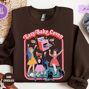 Easy Bake Coven 90s Horror Movie Fan Sweatshirt, Halloween Sweatshirt, Scary Halloween Crewneck, Witchy Vibes Sweatshirt, Spooky Season Gift