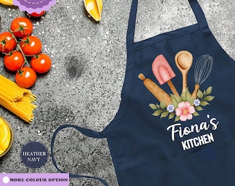 Custom Kitchen Apron, Personalized Apron, Name Apron, Custom Name Apron, Chef Apron, Mom Apron, Baking Apron, Baking Gift, Chef Apron Gift