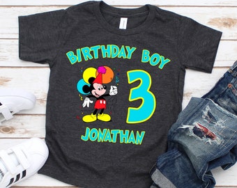 Personalized Mickey Mouse Bithday Shirt, Birthday Mickey Mouse Party Shirt, Mickey Birthday Shirt, Custom Birthday Gift,Kid's Birthday Shirt