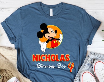 Mickey Mouse Custom Shirt, Birthday Mickey Mouse Party Shirt, Mickey Birthday Shirt, Custom Birthday Gift, Personalized Birthday Shirt