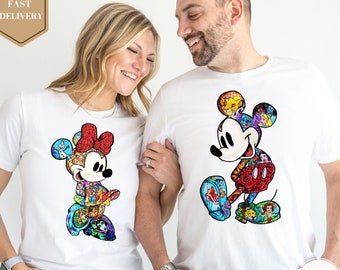 Disney Couples Mickey And Minnie Mouse Classic T-shirt, Mickey And Minnie Matching Tee, Magic Kingdom Family Shirt, Disney Trip Couple Shirt