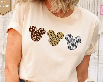 Leopard Cheetah Print Mickey Shirt, Animal Kingdom Shirt, Disney Ears Shirt, Disney Vacation Shirt, Women's Disney Shirt, Disney Epcot Shirt