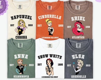 Comfort Colors Disney Rocker Princess Shirt, Disney Punk Princess Shirt, Tattoo Disney Princess Shirt, Villains Princess Disney Shirt