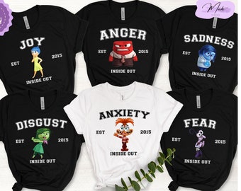 Custom Inside Out Character T-shirt, Inside Out 2 Movie Shirts, Inside Out Party Shirts Family or Group Matching Tees, Family Party Shirt