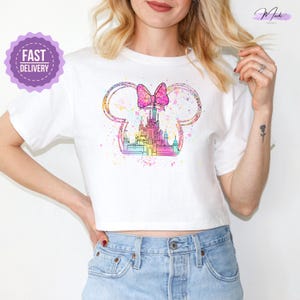 Disney Watercolor Crop Top, Disney Minnie Ears Crop Top, Disney Princess Baby Tee, Disney Girls Trip Crop Top, Princess Castle Crop Top
