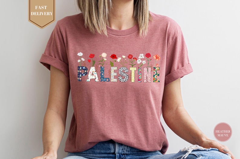 Free Gaza Palestine Shirt, Free Palestine Shirt, Flower Palestine Shirt, Stand With Palestine Shirt, Palestine Flag Shirt, Floral Palestine