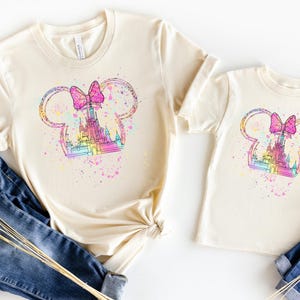 Disney Watercolor Shirt, Disney Minnie Ears Shirt, Disney Princess Shirt, Mama Mini Matching Shirt, Disney Girls Trip, Princess Castle Shirt