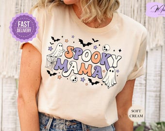 Spooky Mama Shirt, Halloween Shirt, Halloween Mama Shirt, Halloween Party Shirt, Halloween Gift Shirt for Mama, Gift for Mom, Halloween Tee