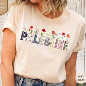 Free Gaza Palestine Shirt, Free Palestine Shirt, Flower Palestine Shirt, Stand With Palestine Shirt, Palestine Flag Shirt, Floral Palestine image 1