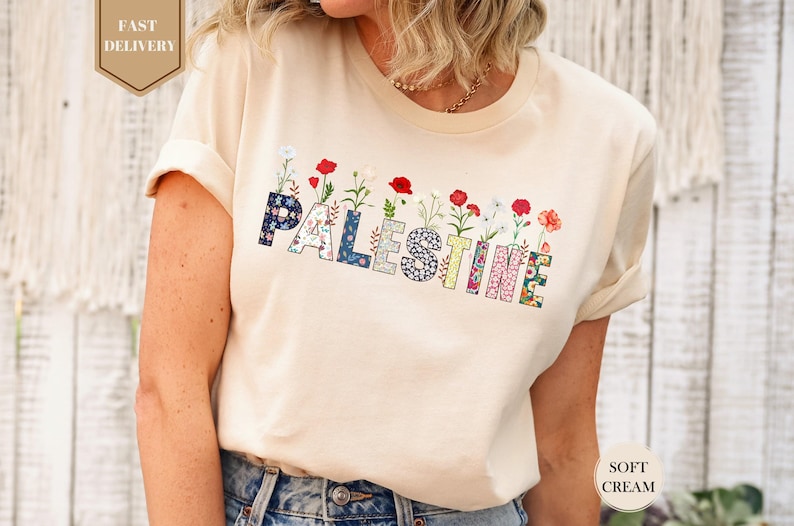 Free Gaza Palestine Shirt, Free Palestine Shirt, Flower Palestine Shirt, Stand With Palestine Shirt, Palestine Flag Shirt, Floral Palestine image 1