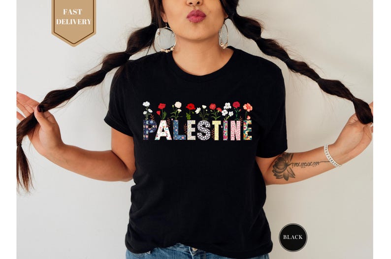 Free Gaza Palestine Shirt, Free Palestine Shirt, Flower Palestine Shirt, Stand With Palestine Shirt, Palestine Flag Shirt, Floral Palestine
