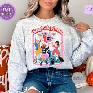 Easy Bake Coven 90s Horror Movie Fan Sweatshirt, Halloween Sweatshirt, Scary Halloween Crewneck, Witchy Vibes Sweatshirt, Spooky Season Gift