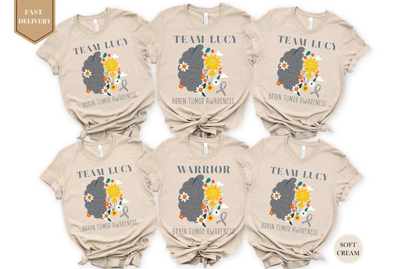 Brain Tumor Warrior Shirt, Brain Cancer Awareness Shirt, Brain Cancer Support Shirt, Brain Cancer Survivor Shirt, Brain Cancer Gray Ribbon image 3