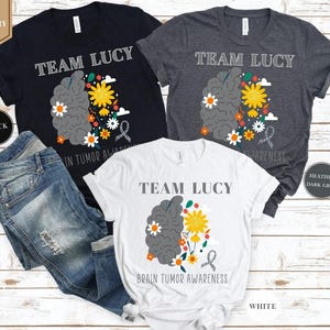Brain Tumor Warrior Shirt, Brain Cancer Awareness Shirt, Brain Cancer Support Shirt, Brain Cancer Survivor Shirt, Brain Cancer Gray Ribbon image 1
